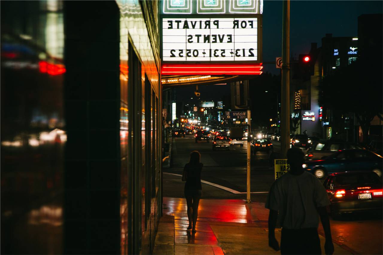 street, night, entertainment, cars, traffic, sidewalk, people, walking, pedestrians, evening, dark
, 