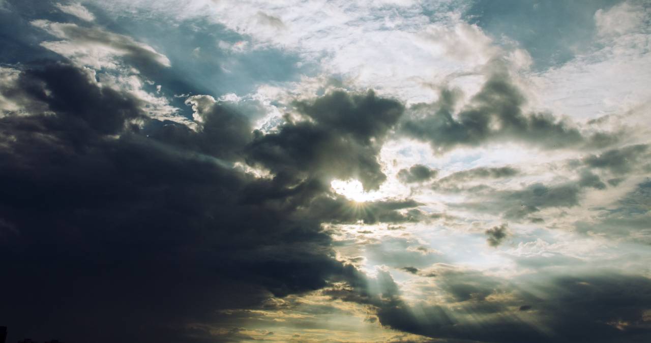 luz del sol, sol, oscuridad, nubes, cielo,