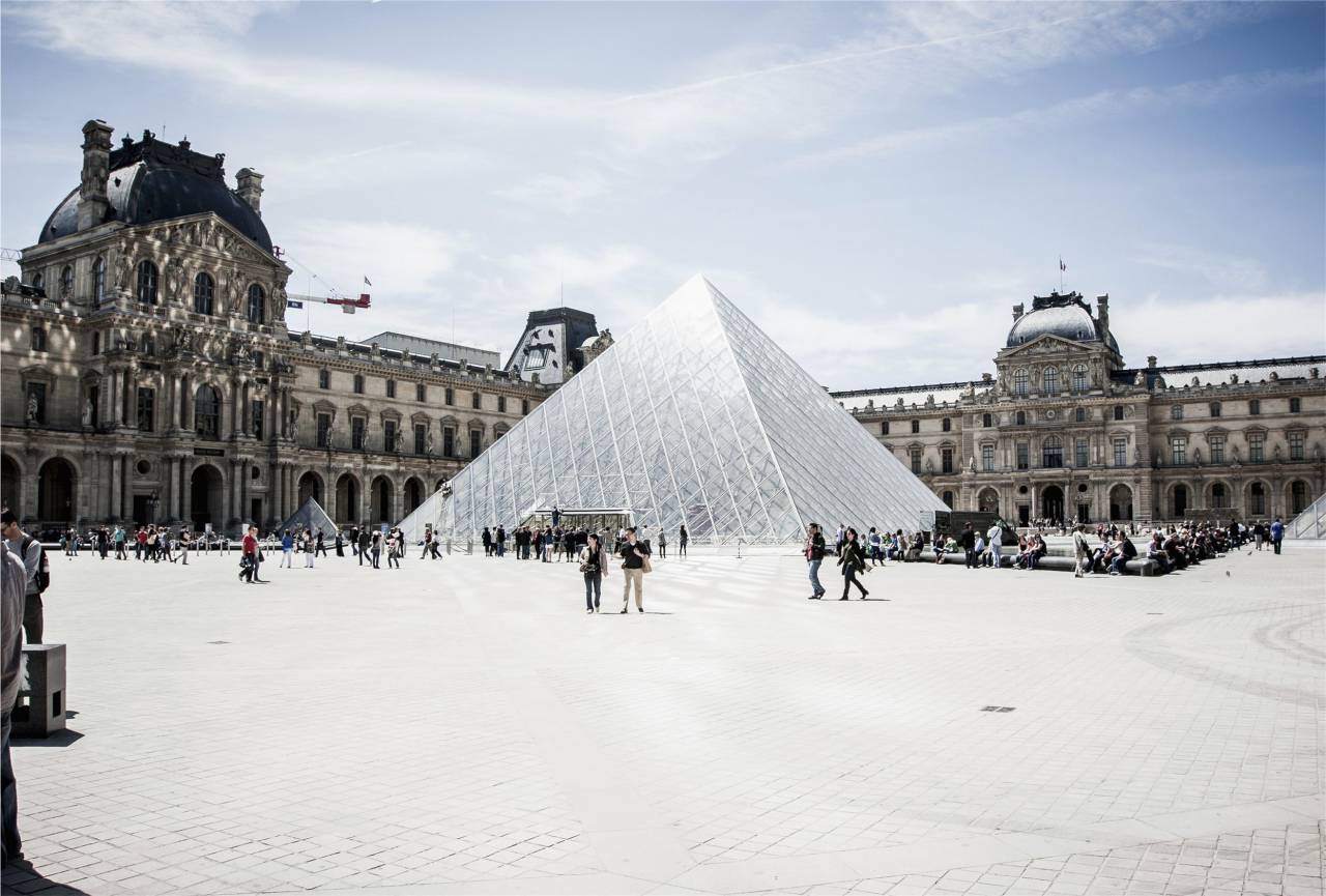 The Louvre, Paris, France, architecture, art, gallery, museum, people, crowd, tourists, buildings
, 