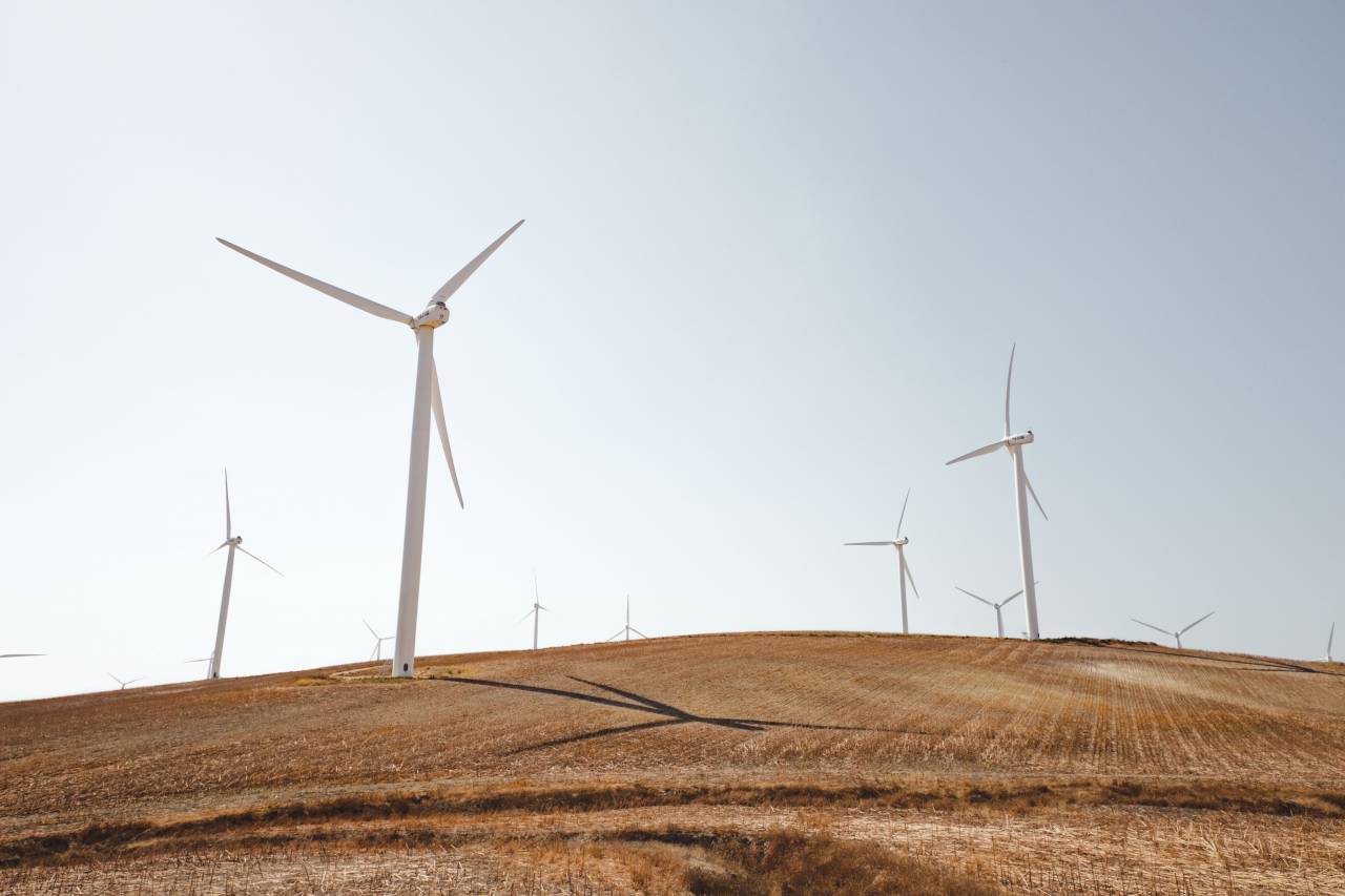 windmill, mountain, solar, energy, sky, grass, sunny, sunlight, shadow
, 