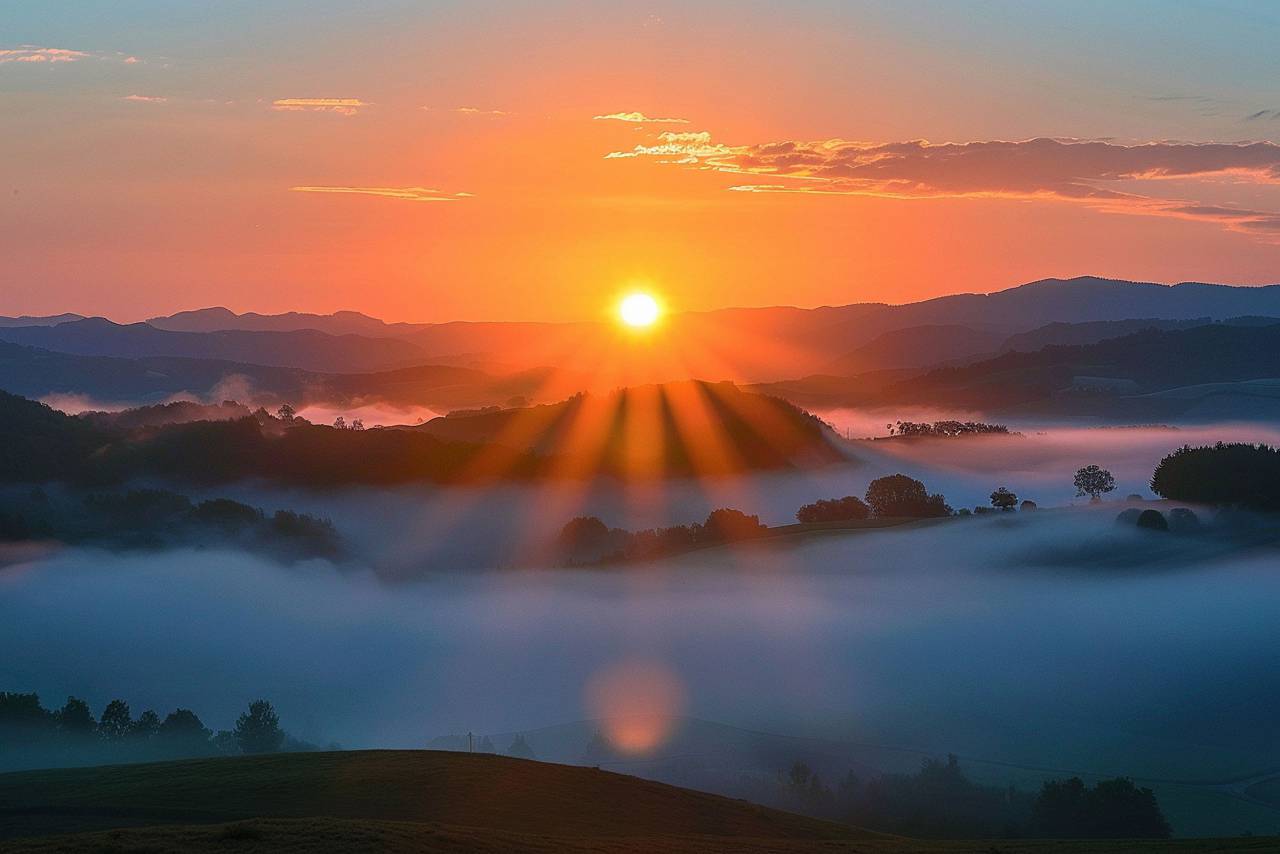 pastel, sunset, horizon, dreamy, warm, glow, sky, landscape, serene, clouds, orange, hd wallpapers, 
