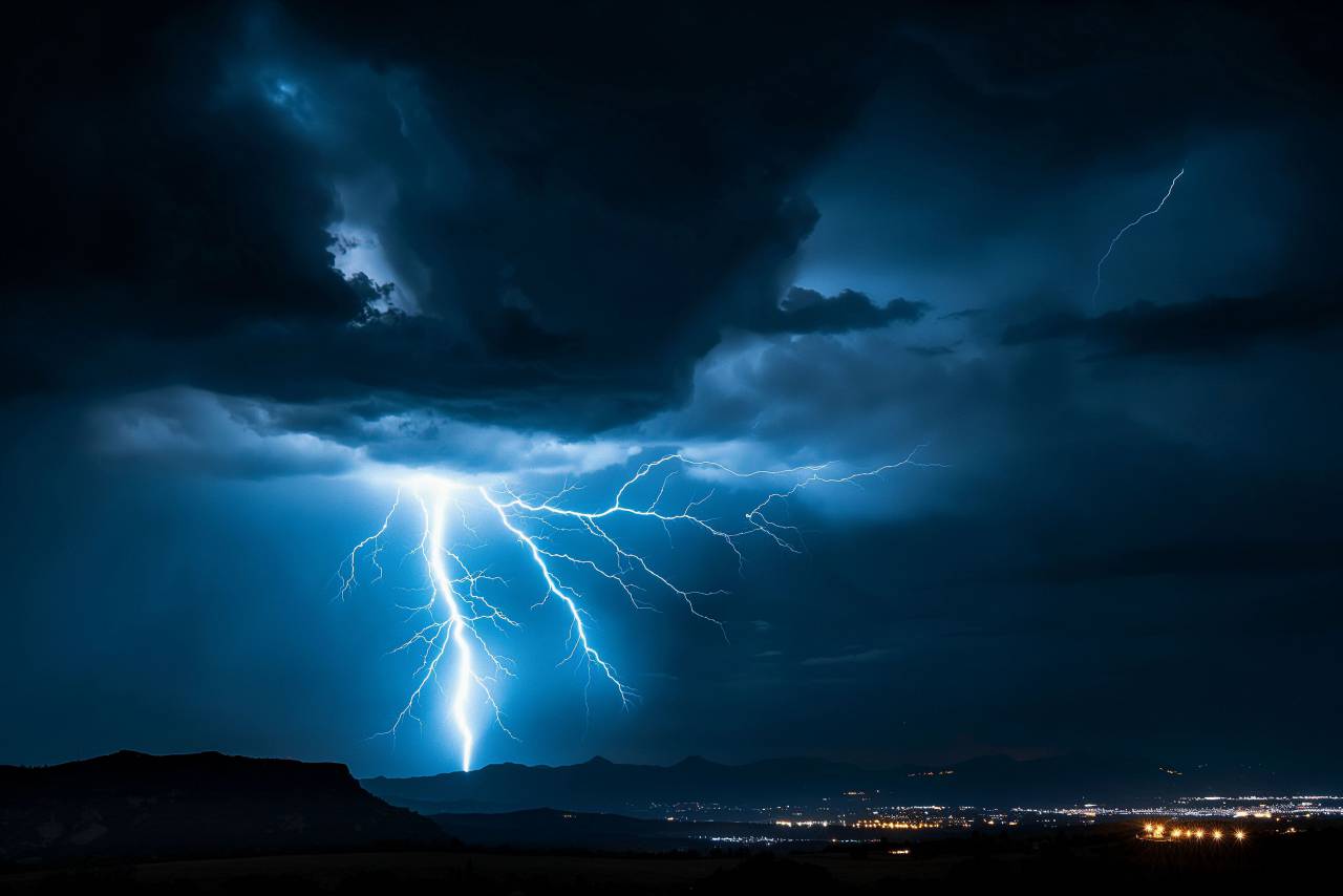 tormenta eléctrica, iluminado, cielo nocturno, noche, tormenta, rayo, clima, mal clima, trueno, fondos de pantalla de alta definición, 