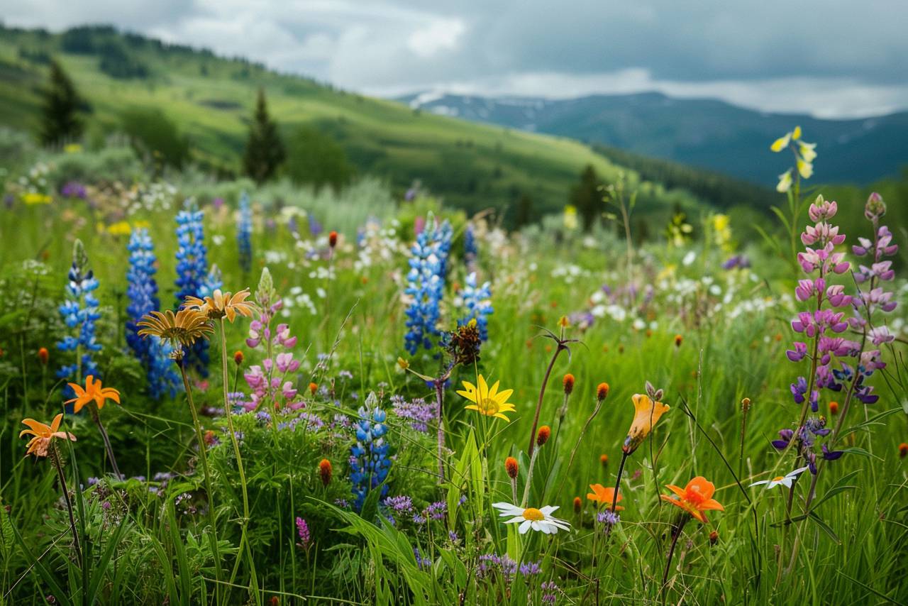 vibrant, meadow, tapestry, bloom, emerald, carefree, gentle, buzz, aromatic, paradise, wildflowers, landscape, no people, hd wallpapers, 