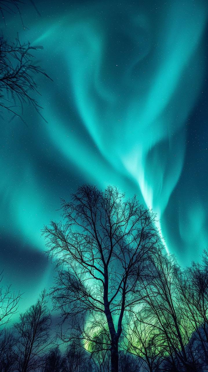 aurora boreal, aurora boreal, aurora, noche, cielo, colorido, vibrante, danza, espectáculo de luces, paisaje, bosque, árbol, fondos de pantalla de alta definición, 