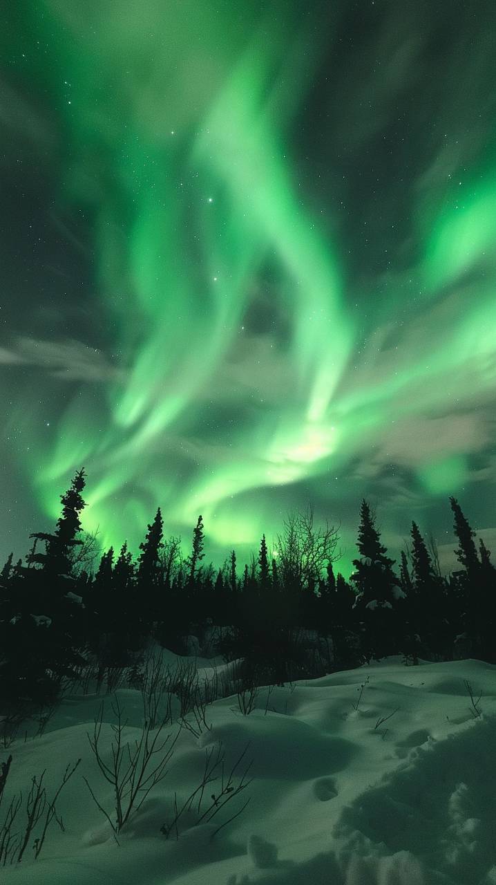 aurora boreal, aurora boreal, aurora, noche, cielo, colorido, vibrante, danza, espectáculo de luces, paisaje, bosque, árbol, nieve, fondos de pantalla de alta definición, 