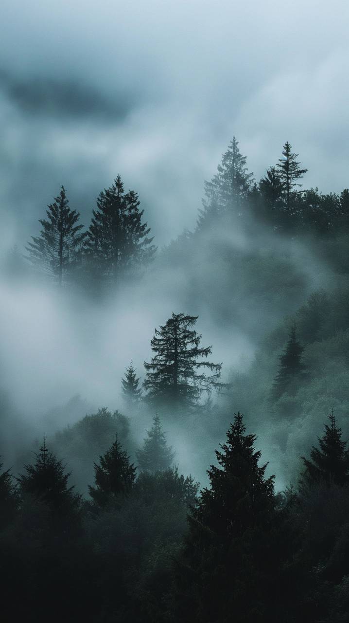 bosque, niebla, misterio, oscuro, inquietante, atmósfera, espeluznante, gótico, antiguo, oculto, niebla, pino, fondos de pantalla de alta definición, 