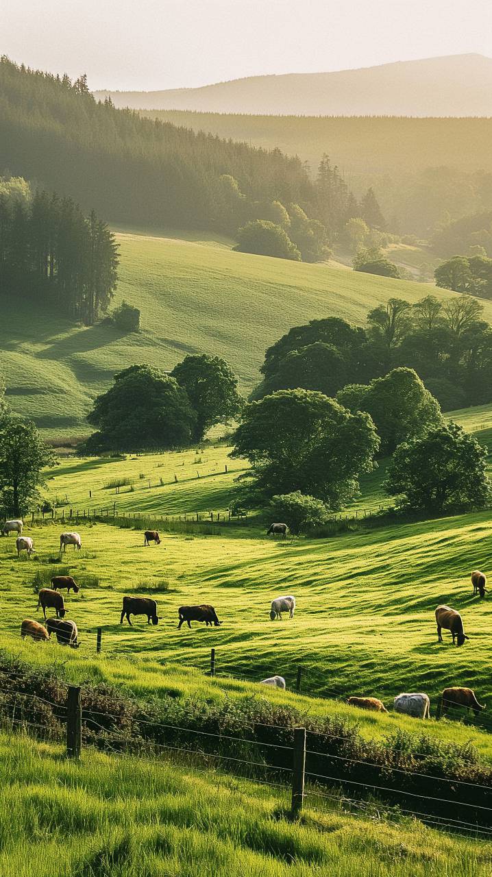 countryside, landscape, rural, scenic, peaceful, rolling, hills, grazing, livestock, idyllic, hd wallpapers, 