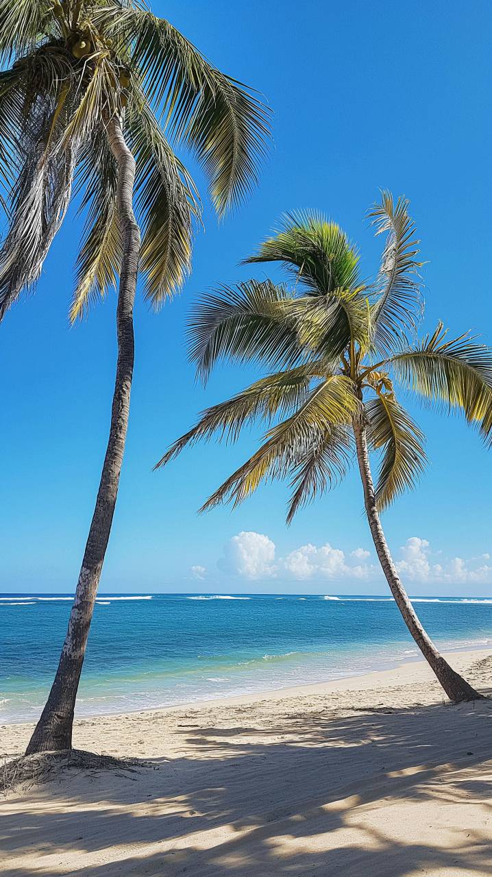 beach, tropical, paradise, turquoise, serene, palm, sway, gentle, breeze, relaxation, escape, coastline, horizon, calming, hd wallpapers, 