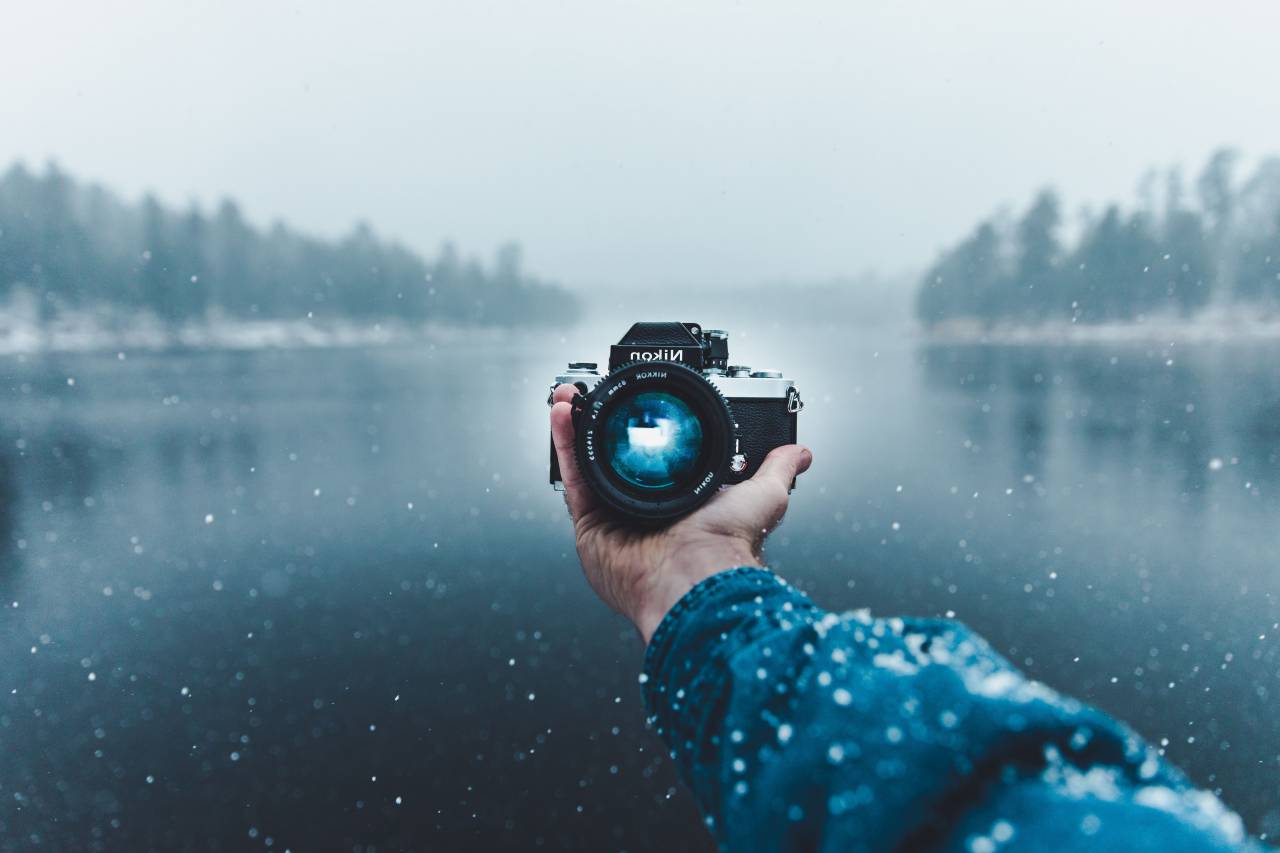 camera, nikon, lens, black, photography, snow, winter, cold, blur, hand, jacket
, 