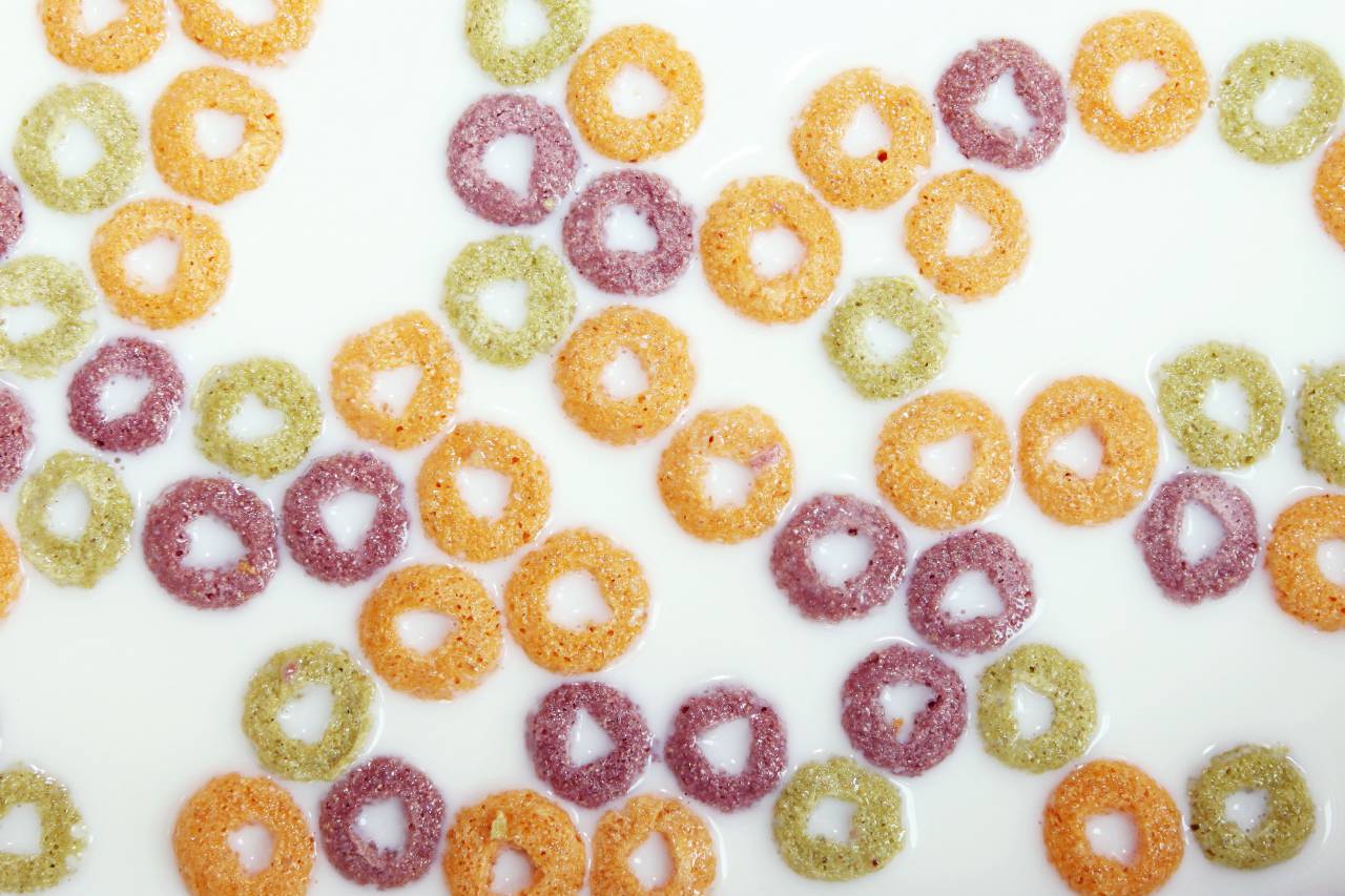 colorful, ring, fruit, loops, cereal, food, milk, breakfast
, 