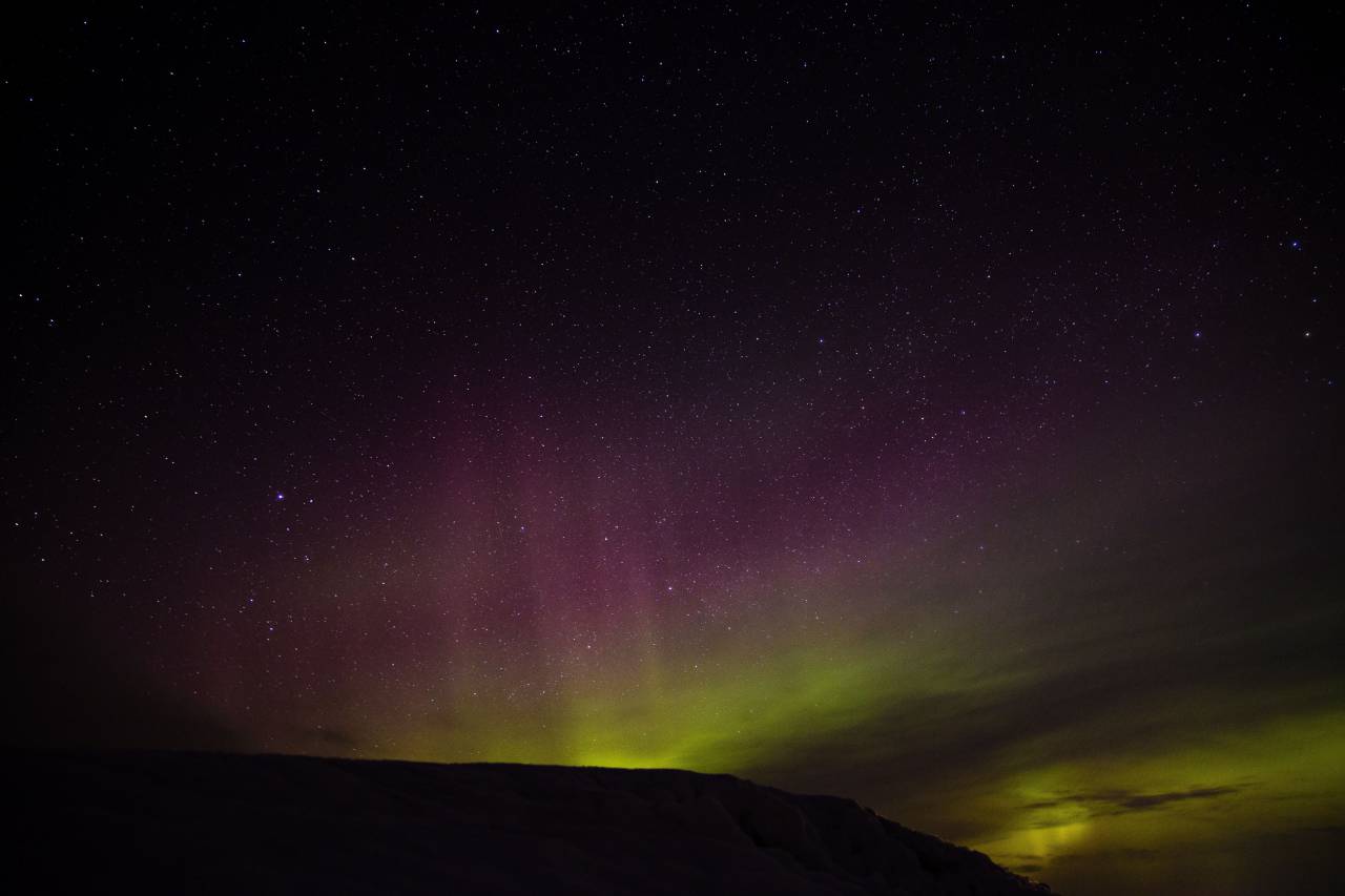 Oscuro, noche, cielo, montaña, luz, estrellas, galaxias, naturaleza, aurora,