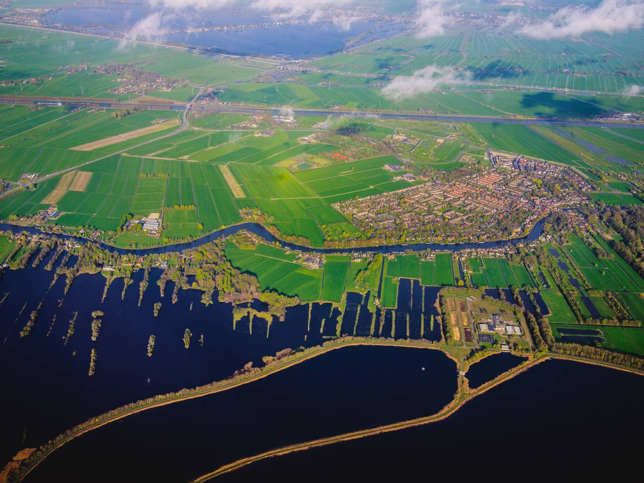 green, grass, field, farm, aerial, view, sea, ocean, blue, water, house, nature, landscape
, 