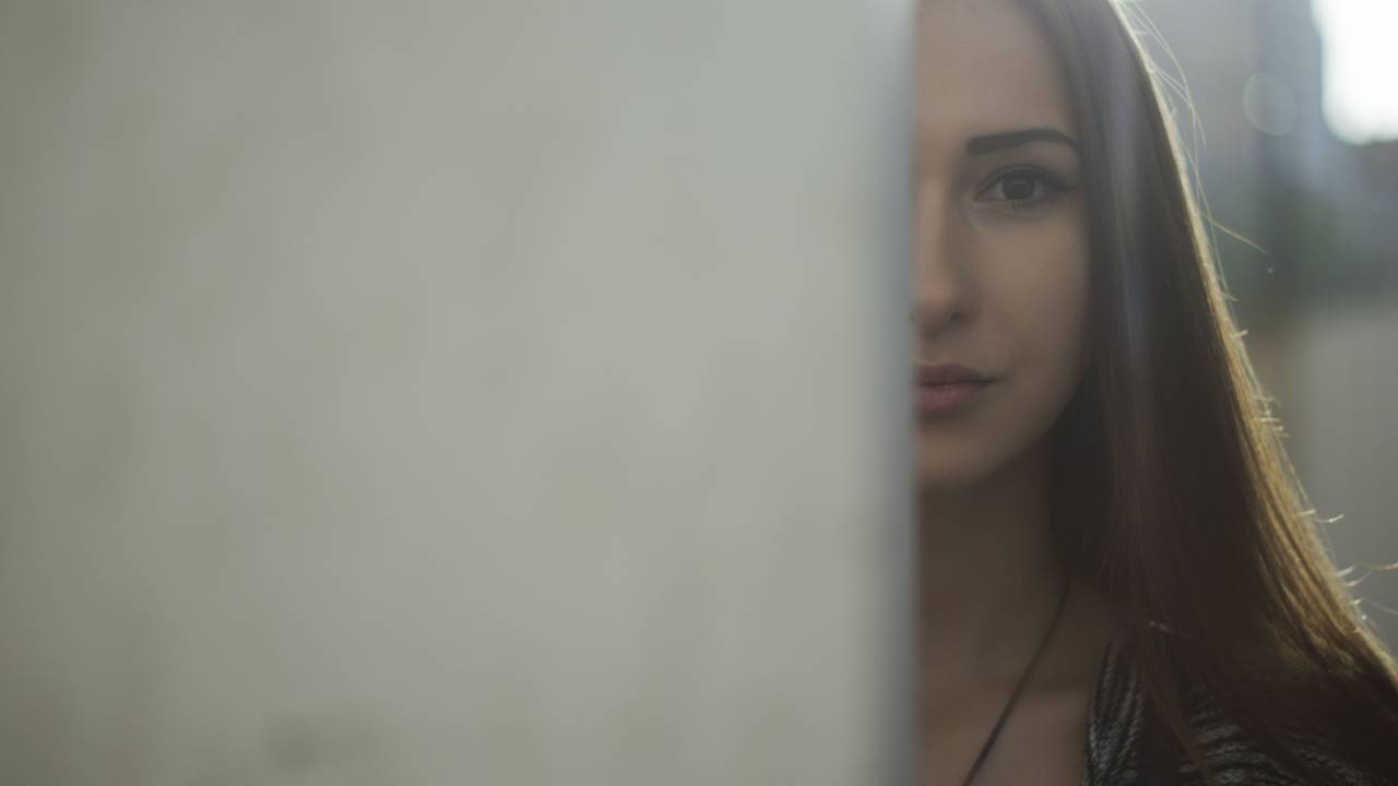 Gente, niña, mujer, cabello, cara, belleza, difuminar,
