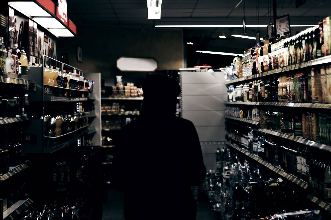 people, man, dark, shop, alley, row, store, grocery
, 