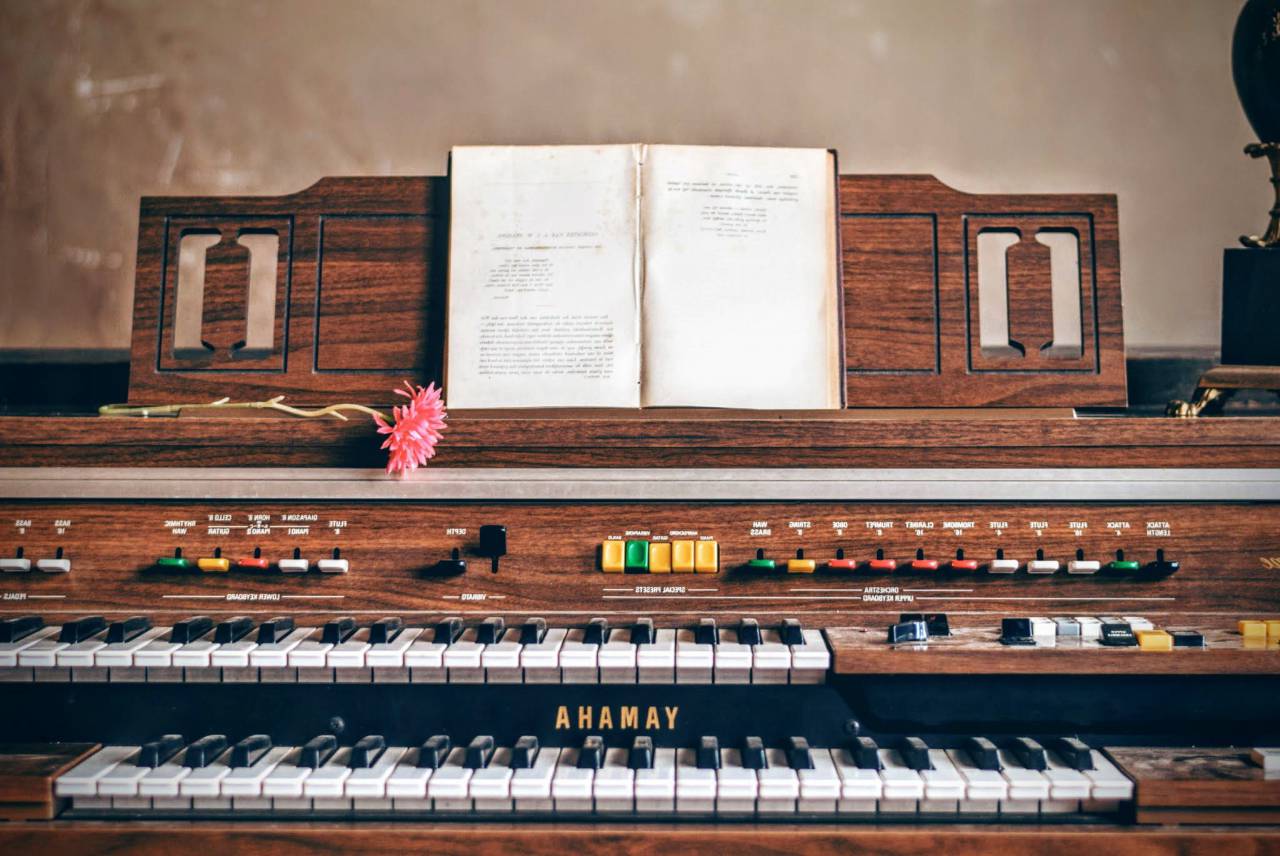 piano, teclado, música, instrumento, libro, notas, letra, canción,