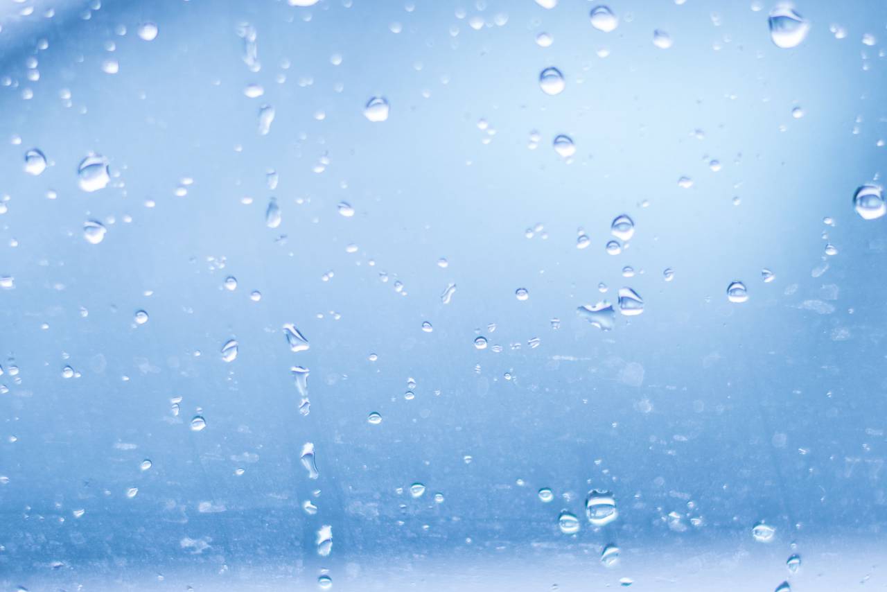 agua, lluvia, vidrio, gota, azul,