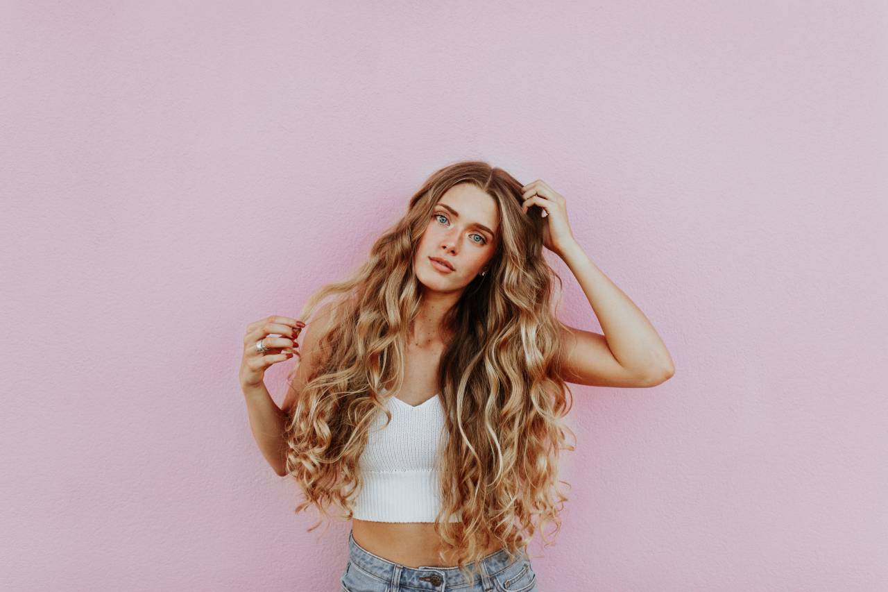 woman, beautiful, young, pink, smile, caucasian, female, background, adult, model, pretty, girl, attractive, blonde, happy, portrait, isolated, long hair, looking, yellow, winter, blond, advertising, hand, fashion, spain, advising, blue, cute, blonde woman, white, spring, sweater, cheerful, person, women, wearing, hispanic, beauty, lifestyle, gesture, people, green, wall, emotion, one, finger, happiness, face, positive, 