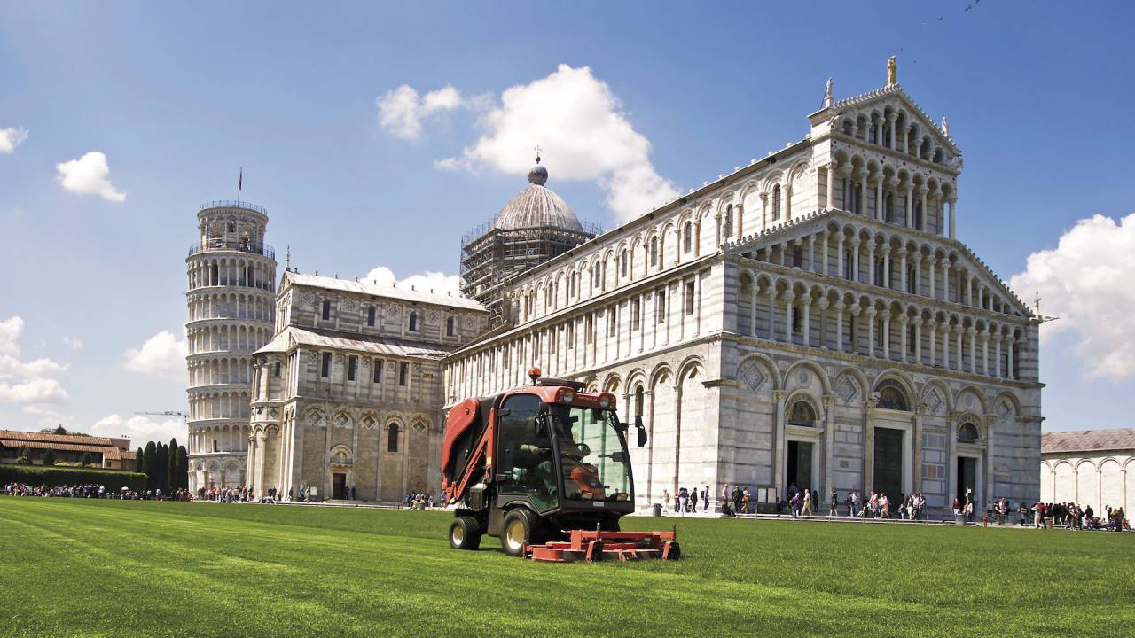 architecture, building, infrastructure, structure, establishment, green, grass, clouds, sky, pisa, tower
, 