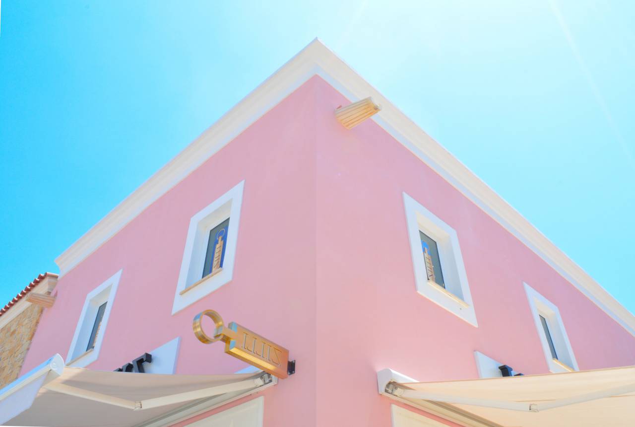 architecture, houses, homes, residential, suburbs, windows, pink, pastel, sky, blue
, 