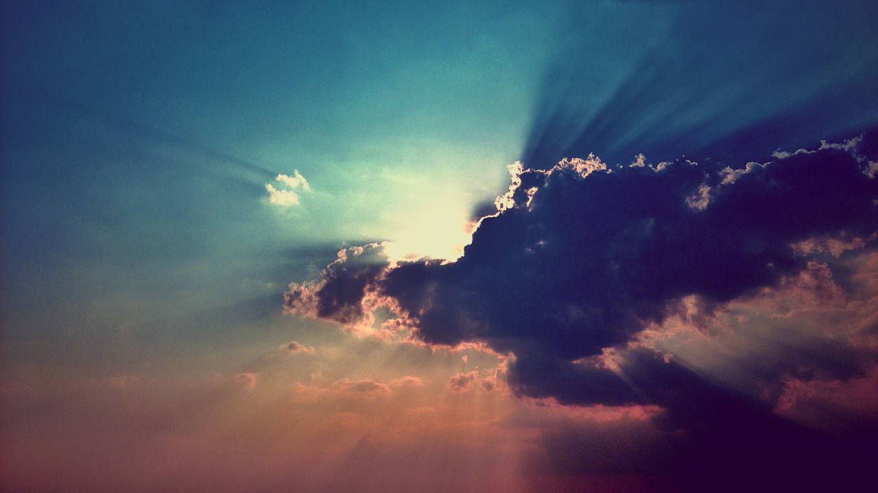 nubes, puesta de sol, luz del sol, anochecer, cielo, oscuridad, oscuridad, sol,