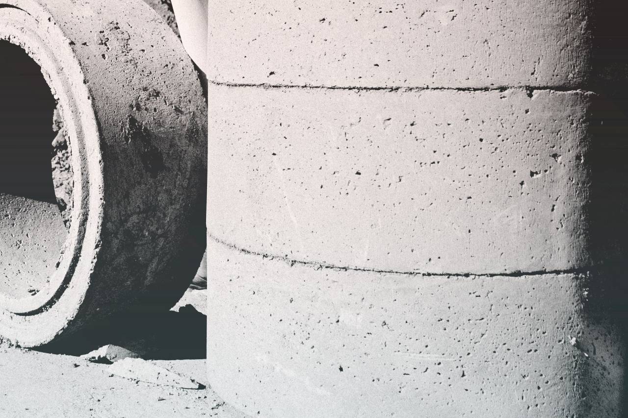 concrete, cement, circles, black and white
, 