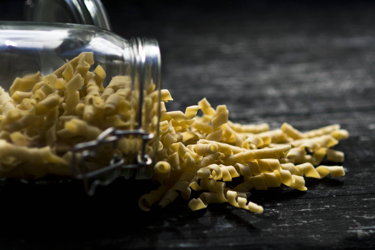 comida, pasta, tarro, cocina, fideos,