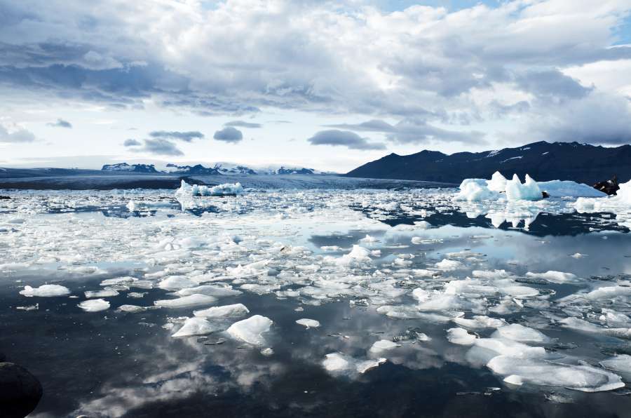 Glaciar, hielo, montañas, nieve, frío, invierno, agua, nubes, cielo,