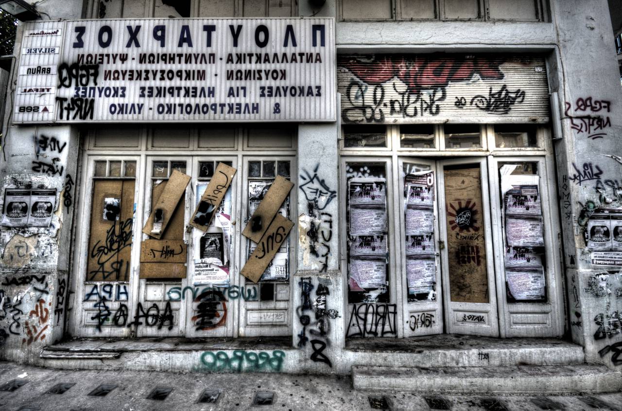 graffiti, closed, store, shop, windows, concrete, hdr
, 