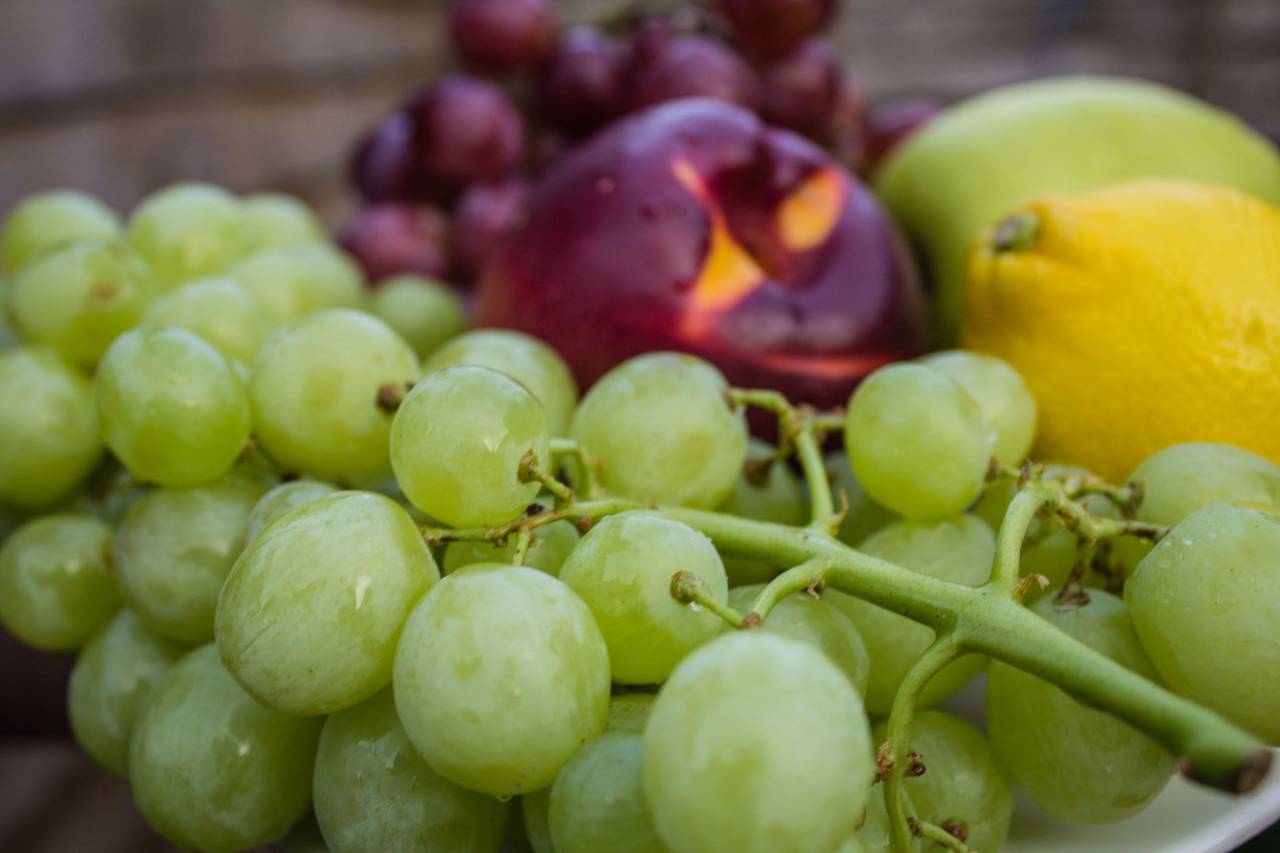 grapes, lemon, apples, fruits, healthy, food
, 