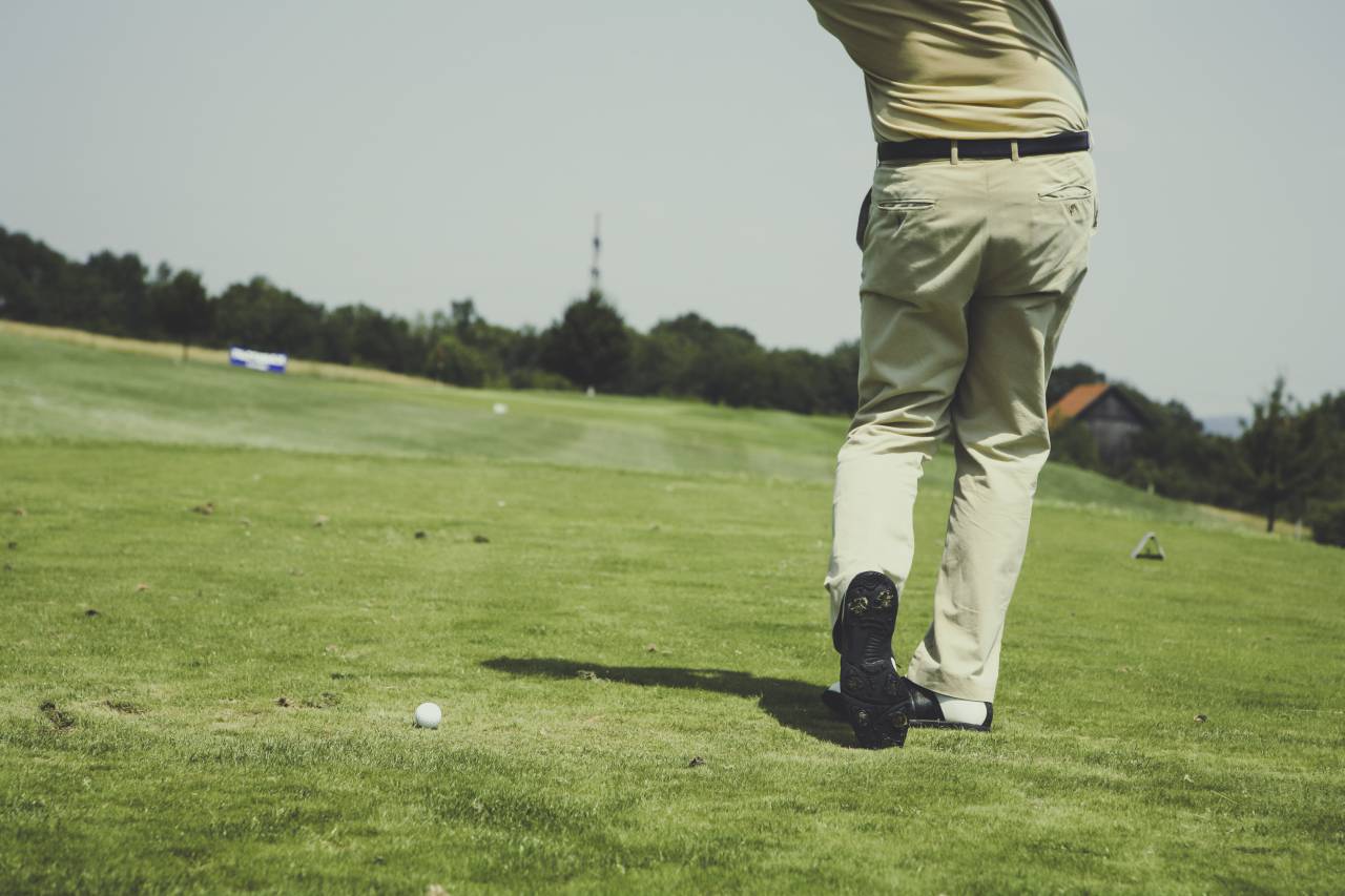 hobbies, sports, golf, guy, man, male, people, play, pose, grass, holes, ball, club, trees
, 