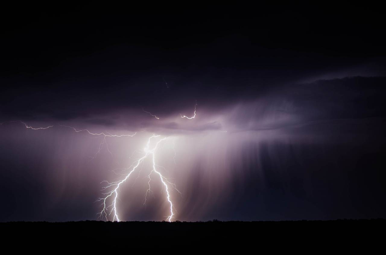 🥇 Image of lightning storm weather night sky clouds dark - 【FREE PHOTO ...