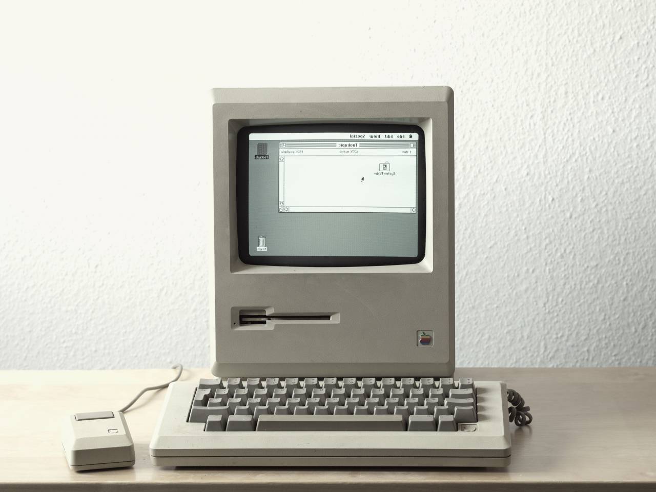 Macintosh, computadora, tecnología, vieja escuela, vendimia, retro, ratón, teclado,