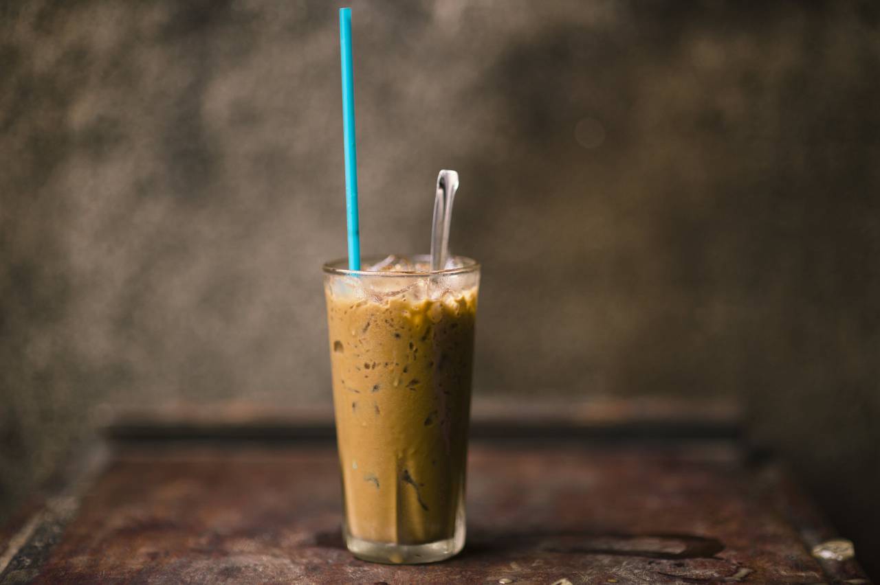 Todavía, artículos, cosas, beber, bebidas, vidrio, moka, café, chocolate, helado, cuchara, paja, bokeh,