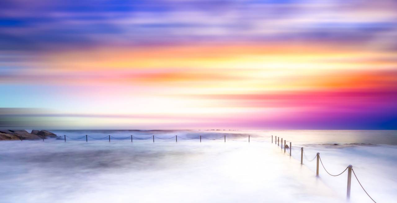 puesta de sol, cielo, agua, océano, mar, horizonte, costa, nube, cielo, vista,