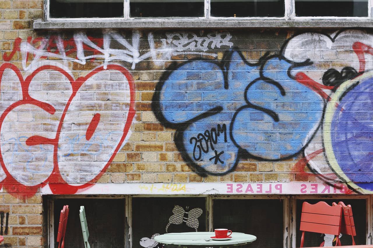 Image Of Wall Bricks Paint Vandal Art Letters Table Free Photo