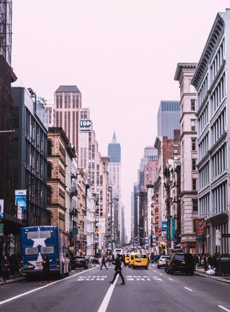 architecture, building, infrastructure, blue, sky, skyscraper, tower, city, urban, skyline, road, car, vehicle, lane, transportation, people, crowd, community
, 
