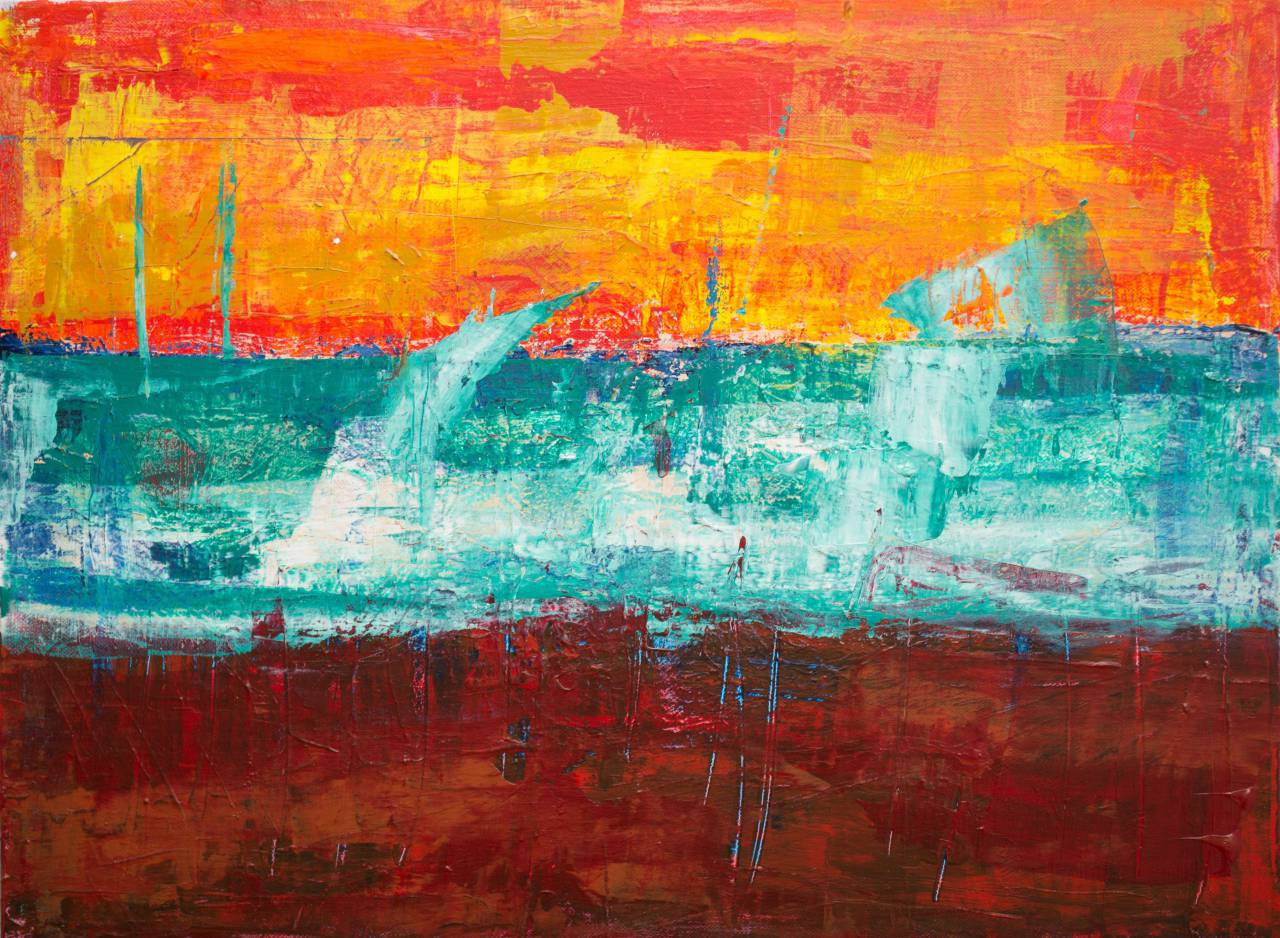 Colorido, arte, pintura, naranja, azul, marrón, papel tapiz, creativo, artístico, pintura al óleo, textura, pintura, abstracto, fondo,