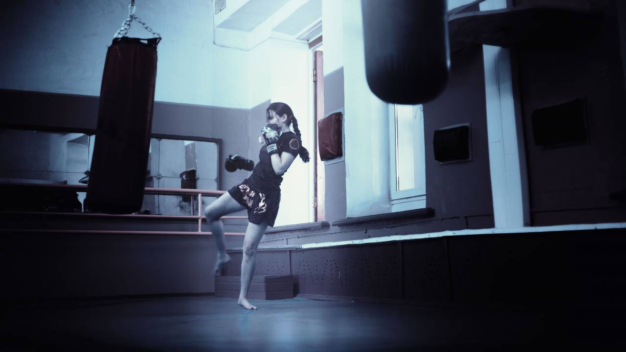 girl, kickboxing, mma, muay thai, gym, punching bag, fitness, exercise, working out, boxing gloves, people, strength, training, athlete
, 