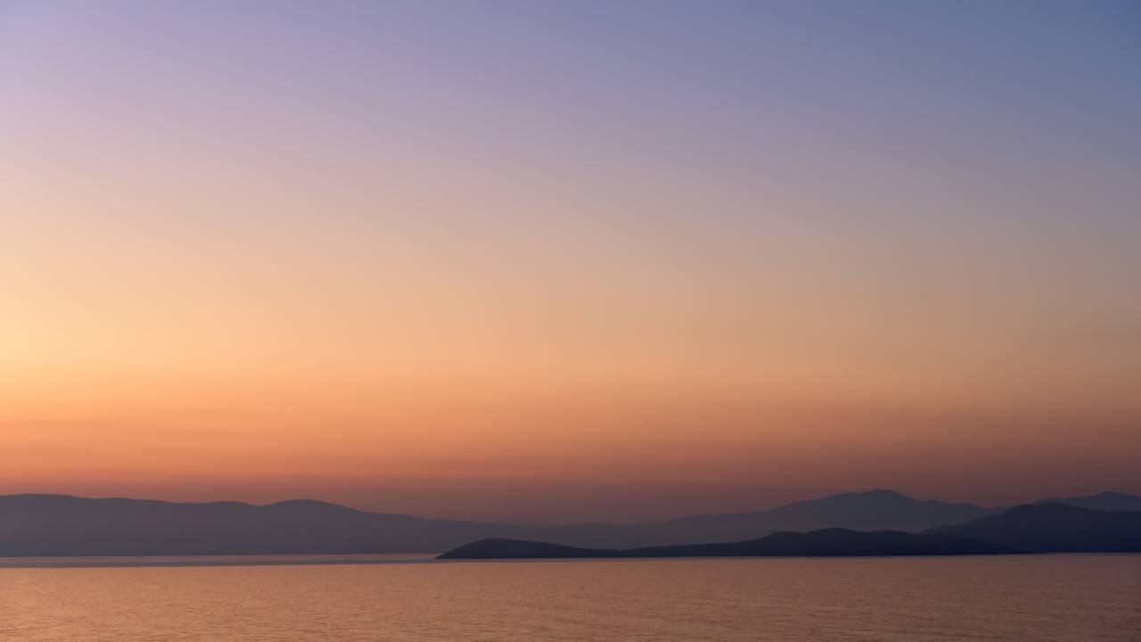 ocean, pastel, sunset, mountains, landscape, nature, outdoors, beautiful, hd wallpaper, sky, gradient, water, silhouette, dusk
, 