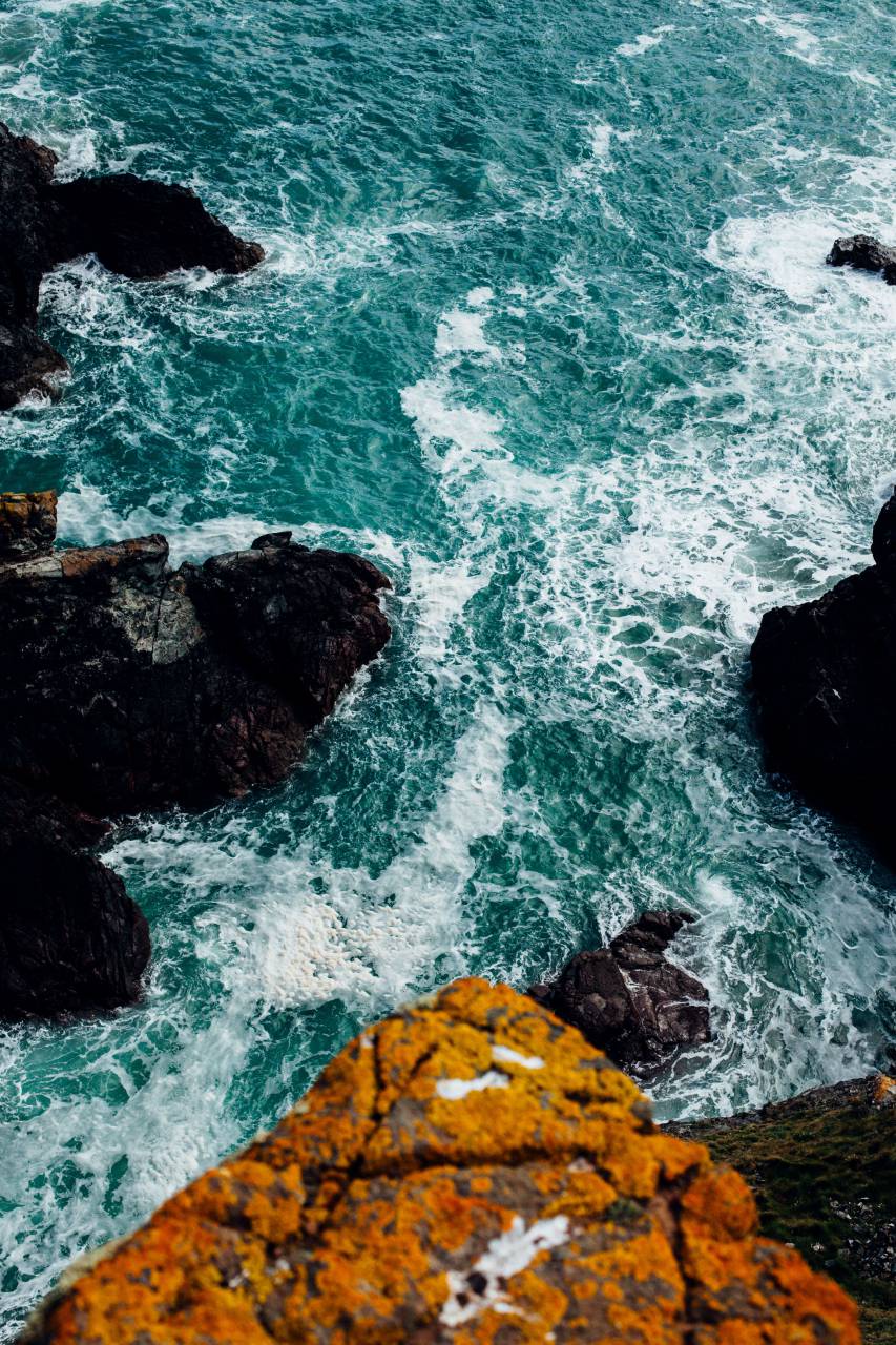 mar, océano, azul, agua, naturaleza, olas, rocas, costa,