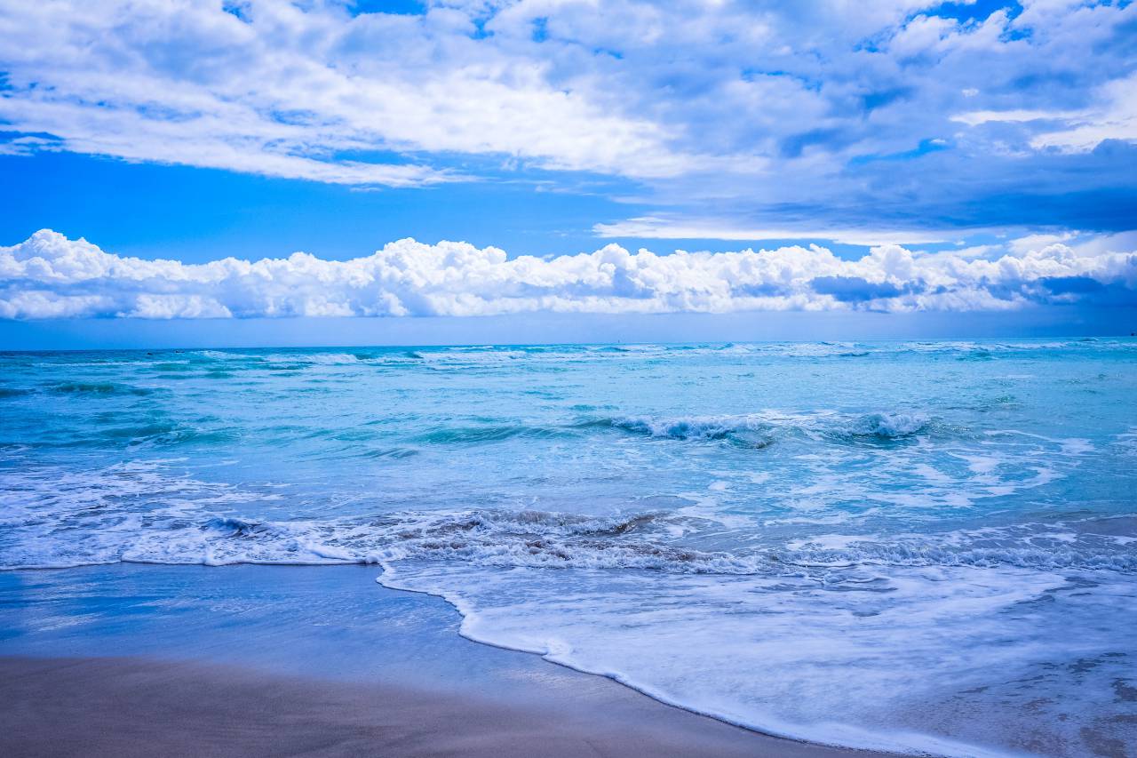 mar, océano, agua, olas, naturaleza, playa, costa, arena, nubes, cielo,