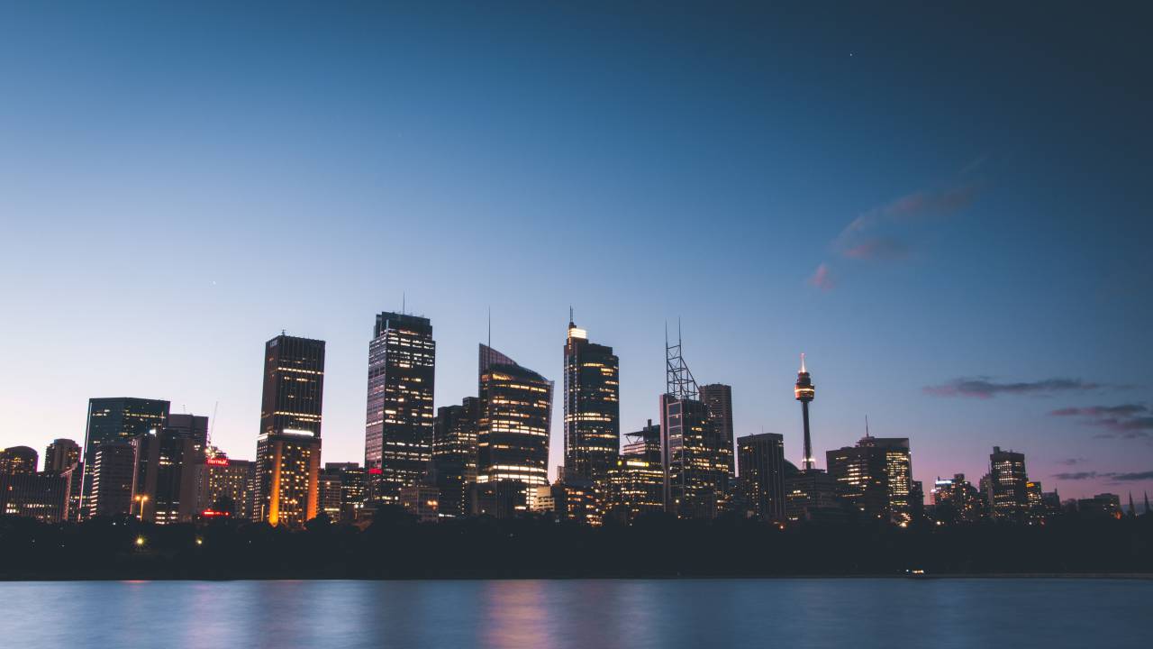 urban, city, establishment, building, structure, infrastructure, tower, clouds, sky, water, ocean, sea, dark, night, lights, tower
, 