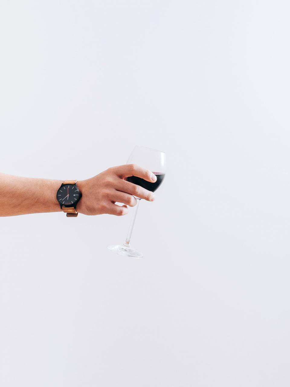 vino, vidrio, alcohol, beber, manos, reloj, blanco,