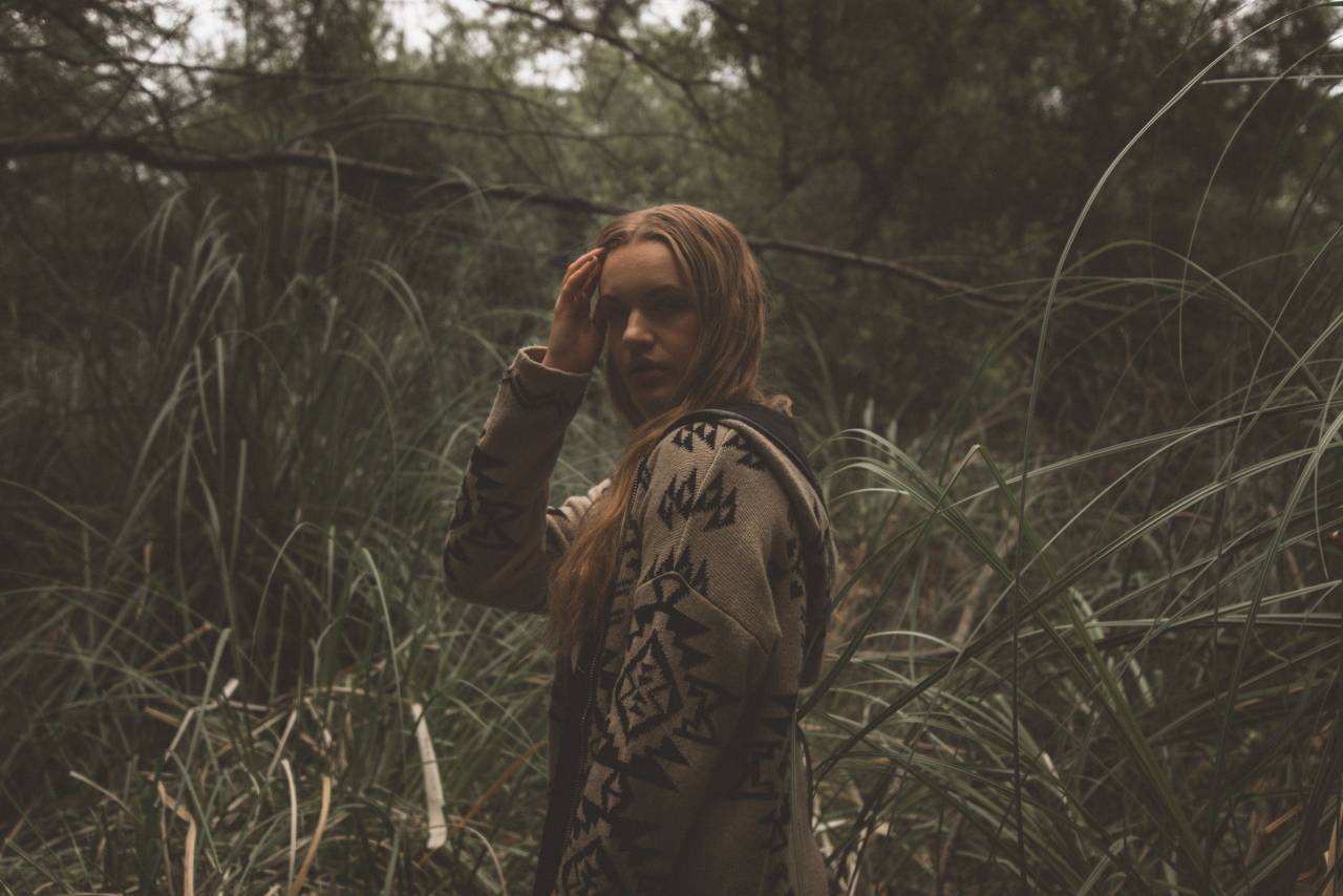 woman, fashion, woods, blonde, hair, forest, girl, grass, outdoors, person, people, trees
, 