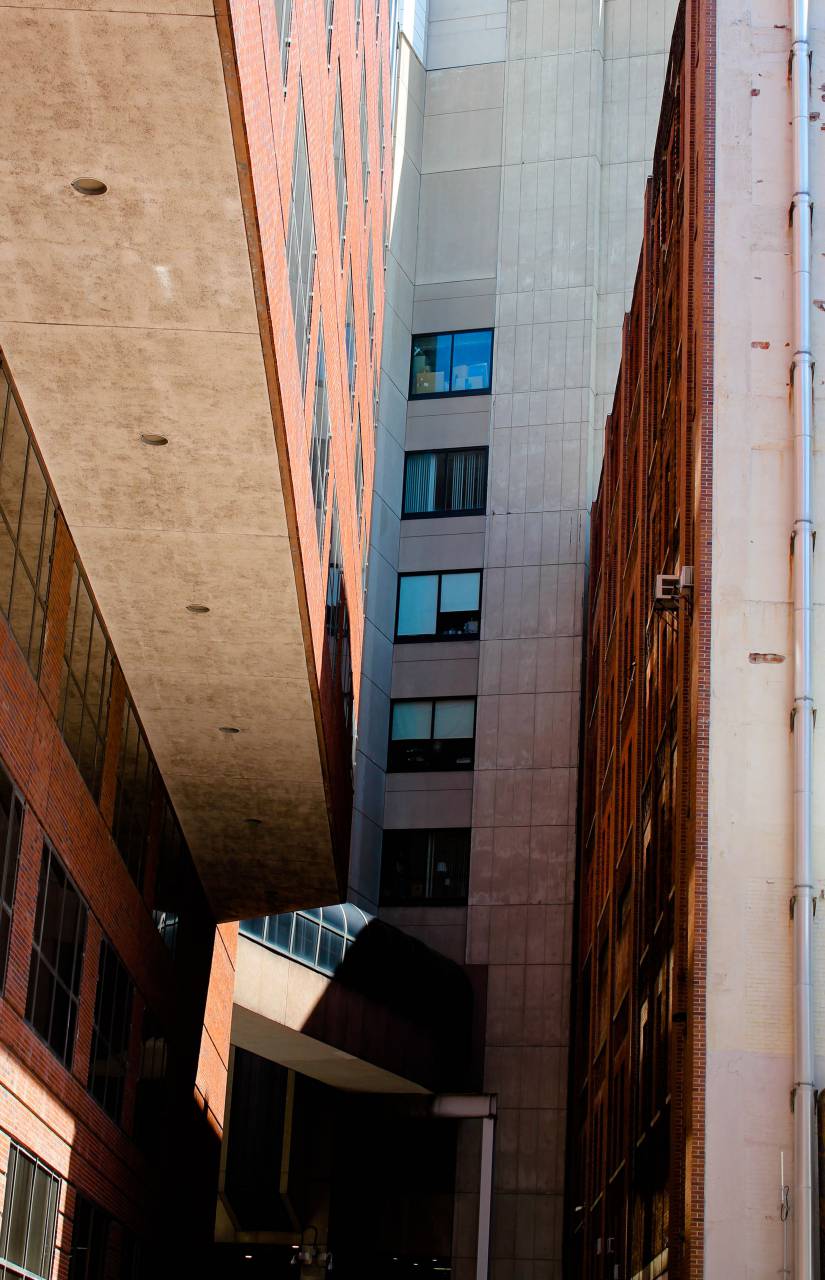 architecture, abstract, structure, building, perspective, city, modern, design, exterior, business, office, alley, windows
, 