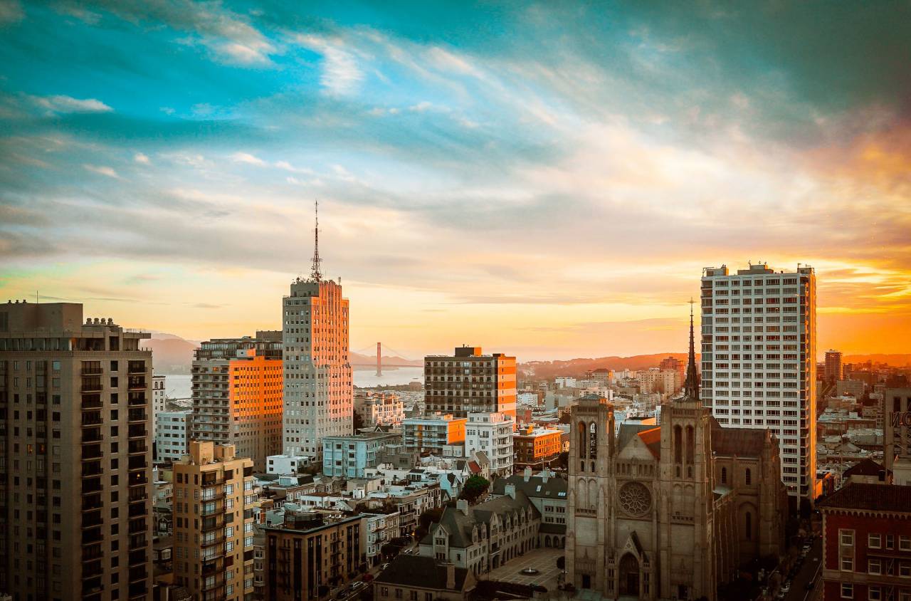 architecture, building, infrastructure, tower, skyscraper, blue, sky, clouds, skyline, city, urban, sea, ocean, water, view
, 