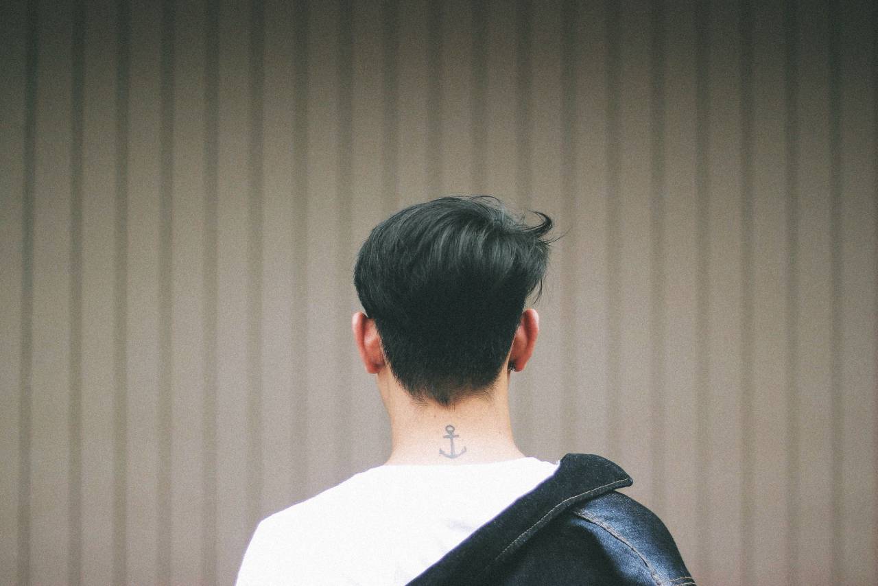 guy, man, people, tattoo, back, wall, denim, earrings, fashion, model
, 