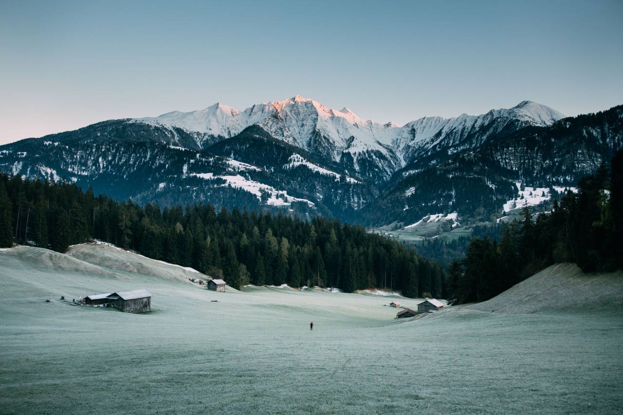 mountain, highland, cloud, sky, summit, ridge, landscape, nature, valley, trees, plants, forest, house, field, view
, 