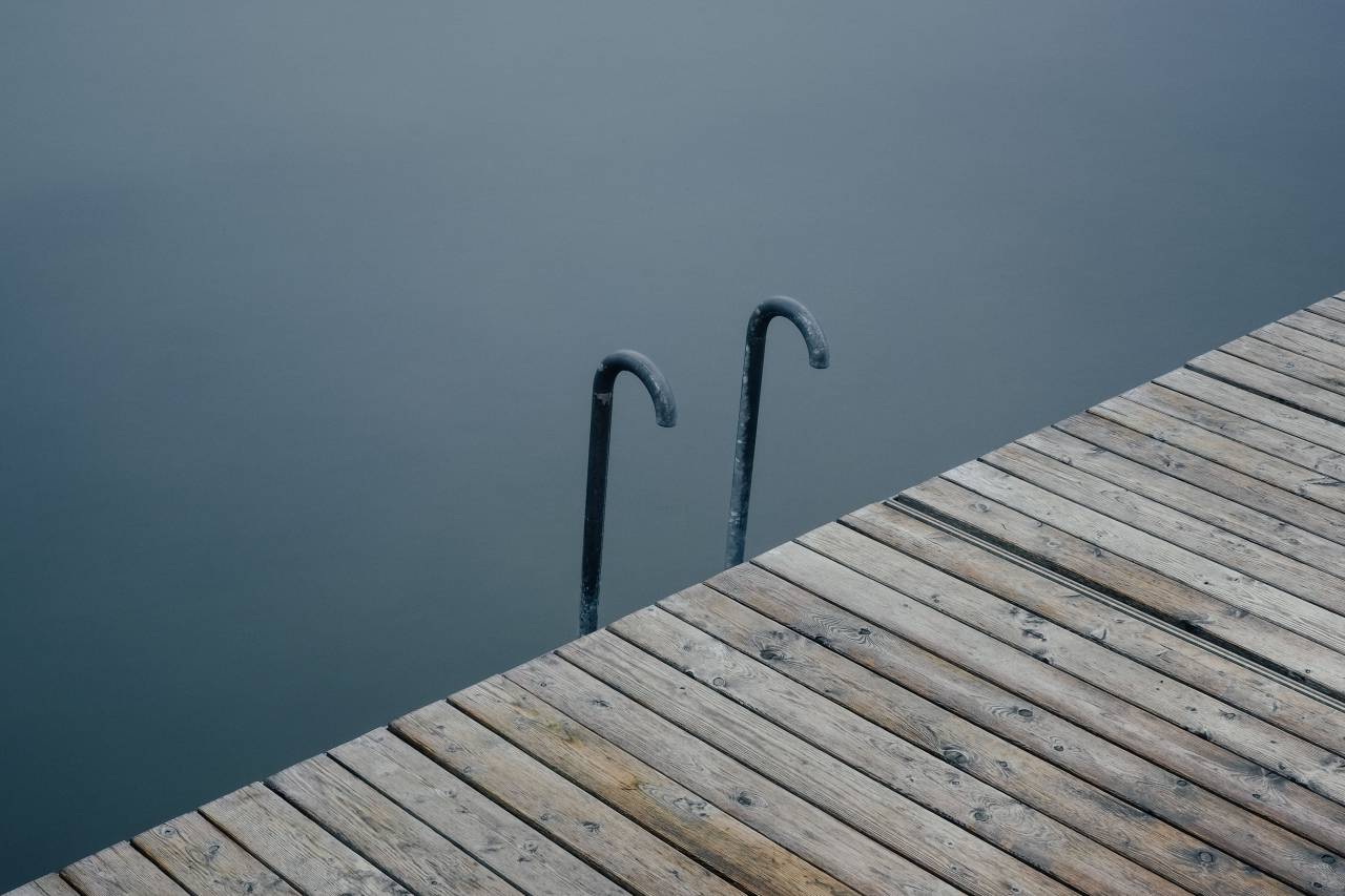naturaleza, muelle, puente, madera, tubo,