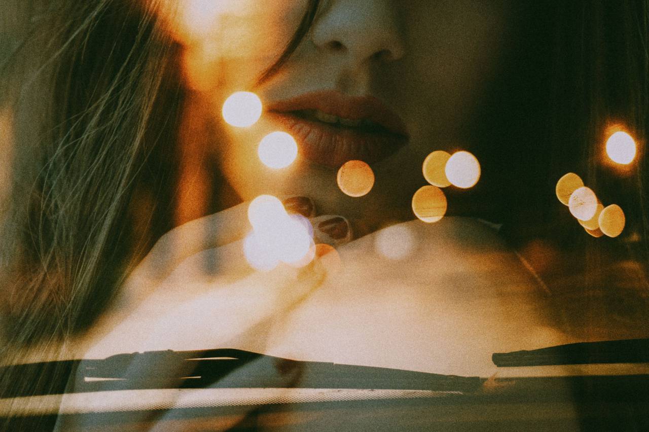 gente, niña, café, bokeh, paseo, coche,